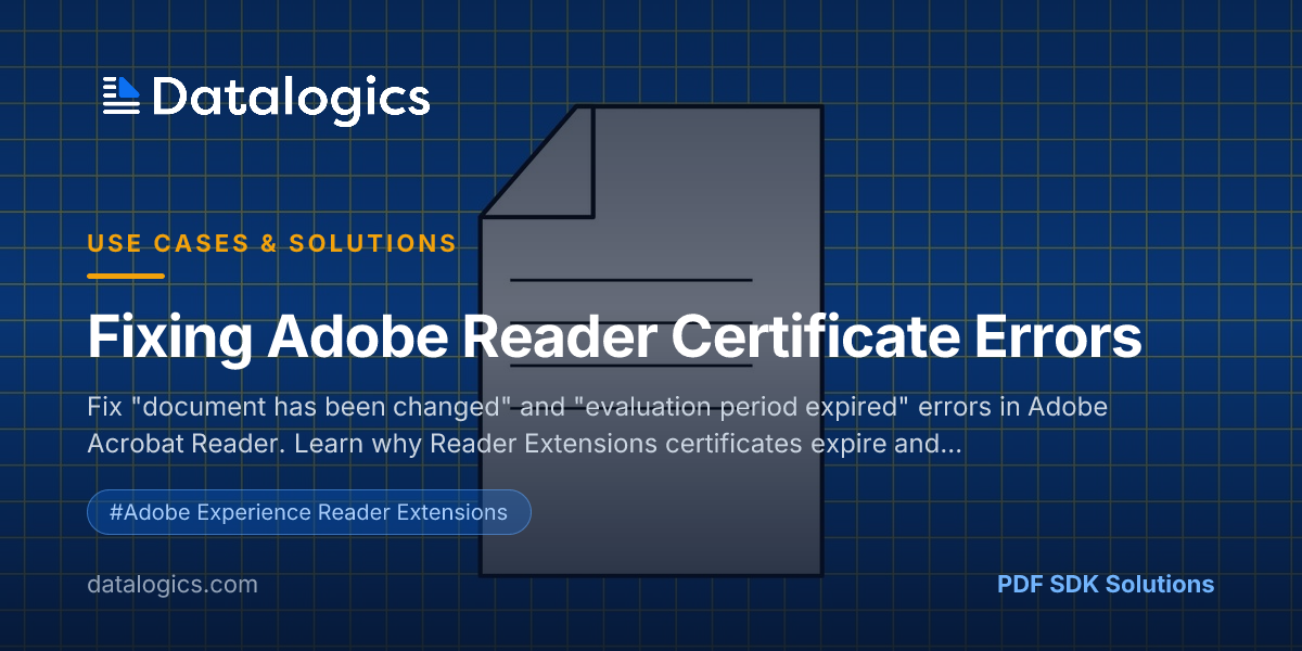 DF Certificate Errors in Adobe Acrobat Reader | Datalogics