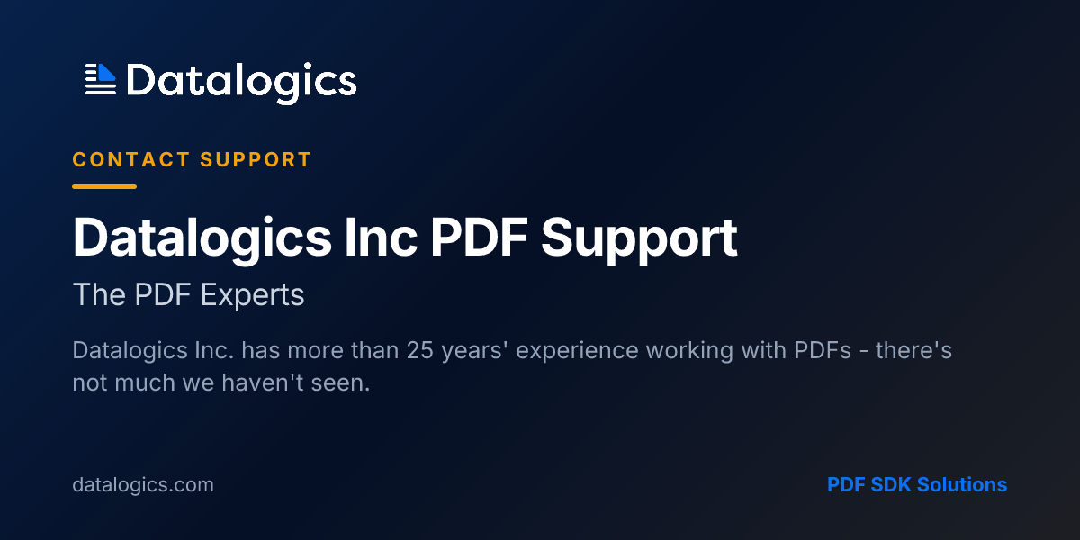 Datalogics Inc PDF Support - The PDF Experts