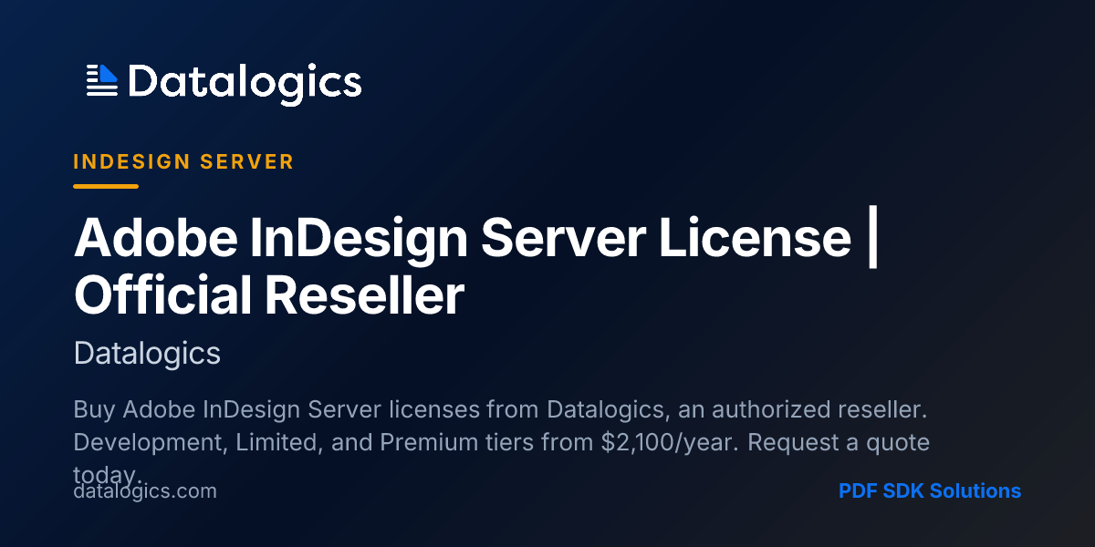 Adobe InDesign Server License | Official Reseller – Datalogics