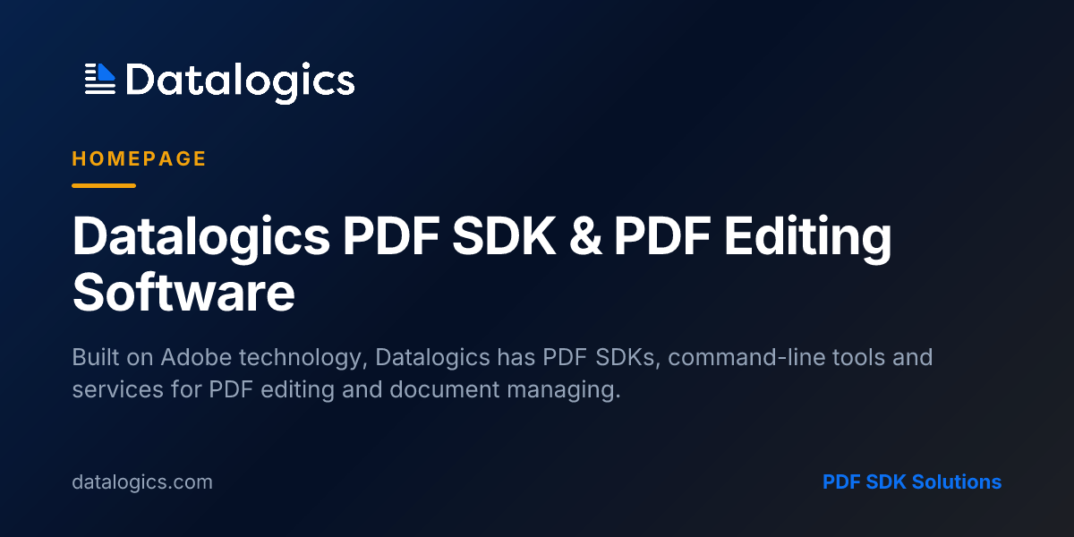 Datalogics PDF SDK & PDF Editing Software