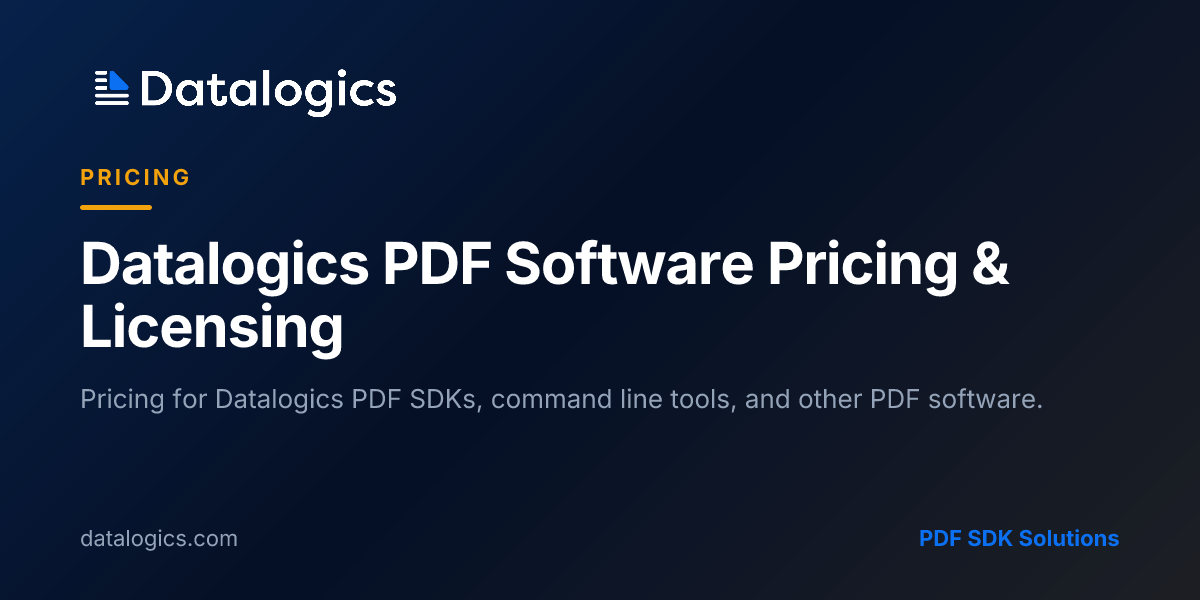 Datalogics PDF Software Pricing & Licensing